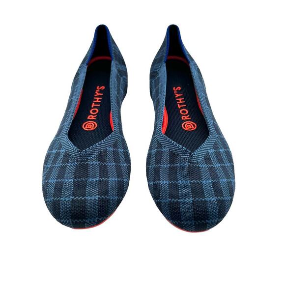 Rothy’s‎ The Flat Indigo Gingham Retired Women’s Size 8.5 - Picture 3 of 9